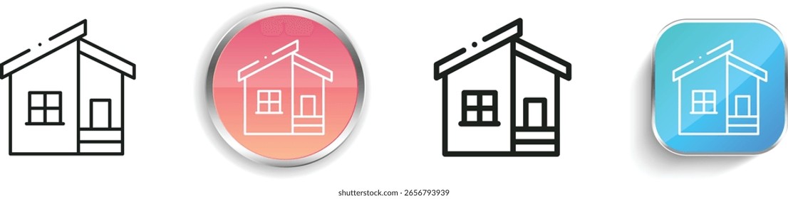 ícone de propriedade. Design fino, linear, regular e estilo botão isolado no fundo branco