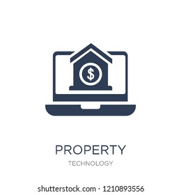 Property icon. Trendy flat vector Property icon on white background from Technology collection, vector illustration can be use for web and mobile, eps10