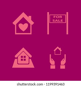 property icon. property vector icons set sale sign, home, house heart and hands house