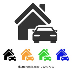Property icon. Vector illustration style is a flat iconic property symbol with black, grey, green, blue, yellow color variants. Designed for web and software interfaces.