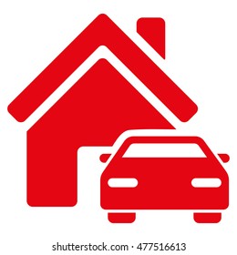 Property icon. Vector style is flat iconic symbol, red color, white background.
