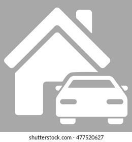 Property icon. Vector style is flat iconic symbol, white color, silver background.