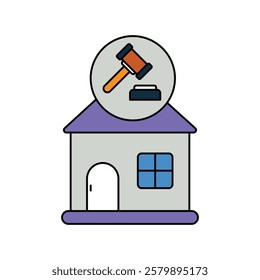 Property icon with white background vector stock illustration