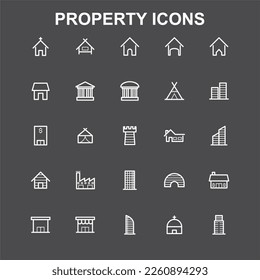 property icons building residential architeture construction