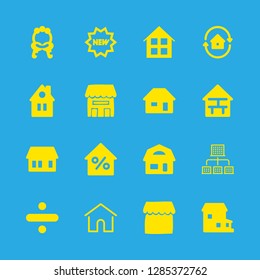 property icons set with keys, division and house plan vector set