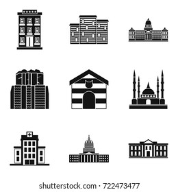 Property icons set. Simple set of 9 property vector icons for web isolated on white background