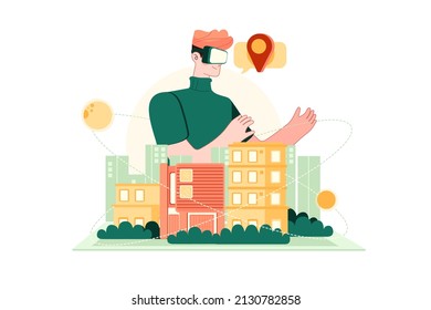 Property Illustration Konzept. Flache Illustration einzeln auf weißem Hintergrund