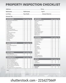 Registro de lista de comprobación de inspección de propiedades KDP Interior