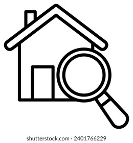 Property Inspection Icon line vector illustration