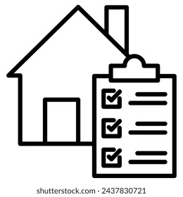 Property Inspection icon line vector illustration