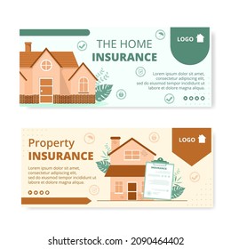 Property Insurance Banner Template Flat Design Illustration Editable of Square Background Suitable for Social media, Greeting Card and Web Internet Ads