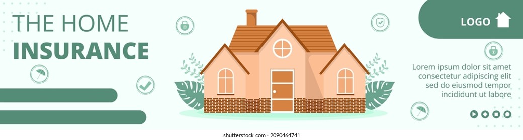 Property Insurance Banner Template Flat Design Illustration Editable of Square Background Suitable for Social media, Greeting Card and Web Internet Ads