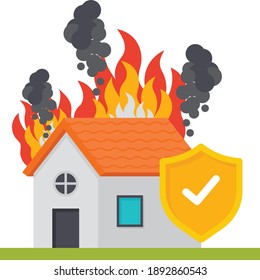 Property insurance concept, Definite loss vector color icon, Financial loss Protection Symbol on white background, Risk management Sign,