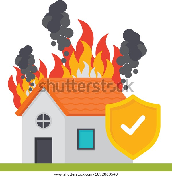 Property insurance concept, Definite loss vector\
color icon, Financial loss Protection Symbol on white background,\
Risk management Sign,