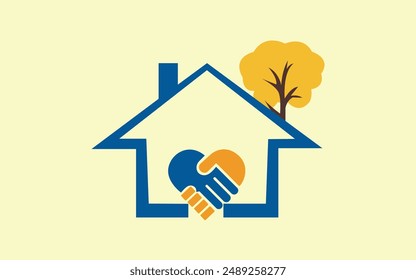 Property insurance icon concept logo design 