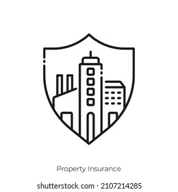 Property Insurance Icon. Outline Style Icon Design Isolated On White Background