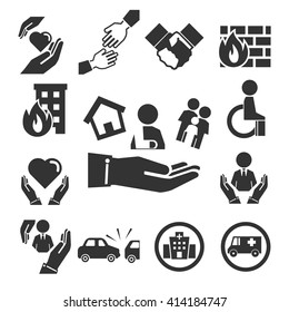property insurance icons set