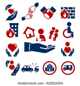 property insurance icons set