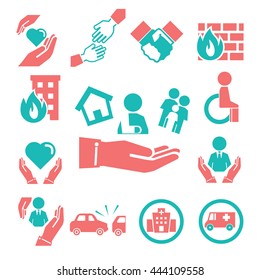 property insurance icons set