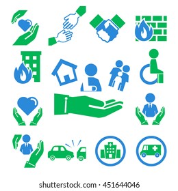 property insurance icons set