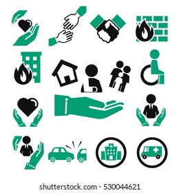 property insurance icons set