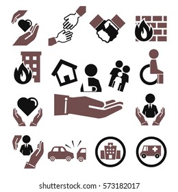 property insurance icons set