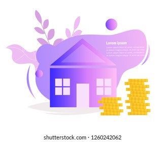 Property insurance, mortgage, home loan Vector. Cartoon. Isolated art on white background. Flat