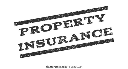 Property Insurance watermark stamp. Text caption between parallel lines with grunge design style. Rubber seal stamp with dirty texture. Vector color ink imprint on a white background.