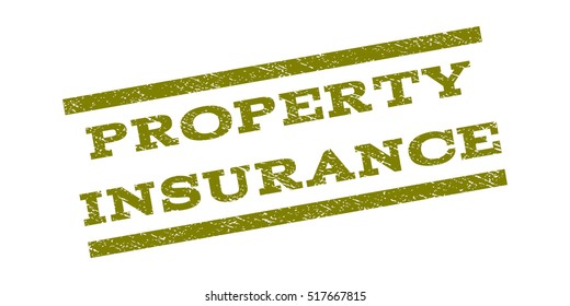 Property Insurance watermark stamp. Text tag between parallel lines with grunge design style. Rubber seal stamp with dirty texture. Vector color ink imprint on a white background. - Shutterstock ID 517667815