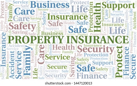 Property Insurance word cloud vector made with text only