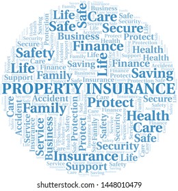 Property Insurance word cloud vector made with text only