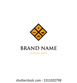 Property Interior Room Abstract Creative Business Modern Logo