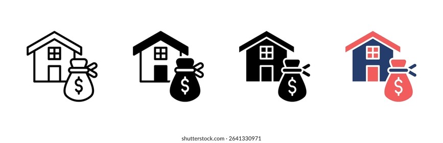 Property Investment icon sheet multiple style collection