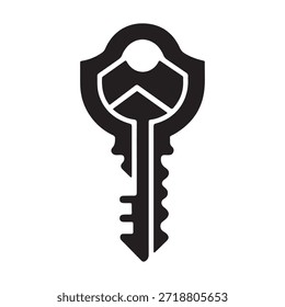 Ilustración vectorial de la cerradura de la llave de la propiedad diseño simple limpio mínimo