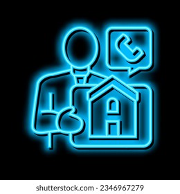 property landlord neon light sign vector. property landlord illustration