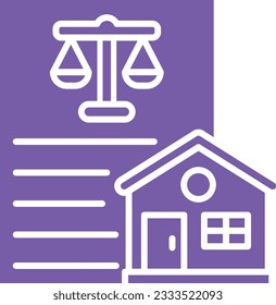 Icono del vector de la ley de propiedad. Se puede usar para imprimir, móviles y aplicaciones web.