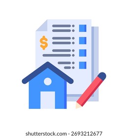 Icono de arrendamiento de propiedad Ilustración vectorial plana