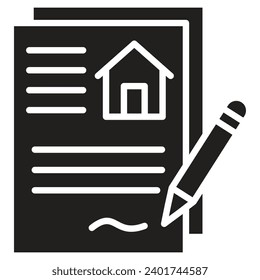 Property Lease Icon Linie, Vektorgrafik