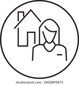 Property Line Icon. Editable Stroke.
