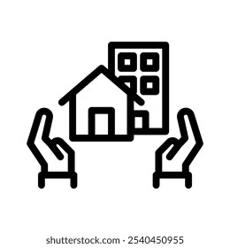 ícone de linha de propriedade ilustração gráfico vetorial. Elemento simples ilustração vetor gráfico, adequado para aplicativo, sites e apresentações isolados no fundo branco