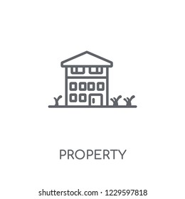 Property linear icon. Modern outline Property logo concept on white background from Real Estate collection. Suitable for use on web apps, mobile apps and print media.