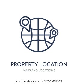 property location icon. property location linear symbol design from Maps and locations collection. Simple outline element vector illustration on white background.