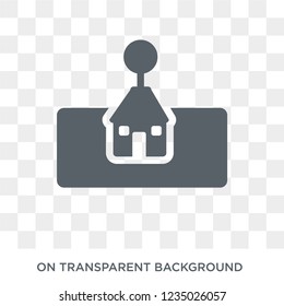 property location icon. Trendy flat vector property location icon on transparent background from Maps and Locations collection. 