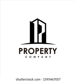 Property Logo Design Building Tower Vector, Real Estate Industry Graphic Template 