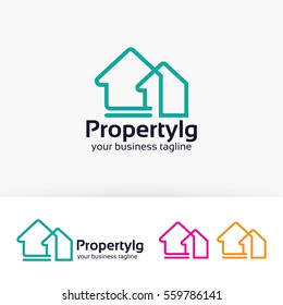 Property Logo Design. House, Home, Real Estate Logo Concept. Vector Logo Template