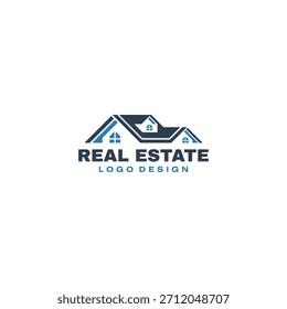 Logo-Design für Immobilien, inspiriert von Wohnungs- und Gebäudeemblemen. Einzeln auf weißem Hintergrund.