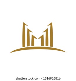 Abstract Letter M Logo Design Linear Stock Vector (Royalty Free ...