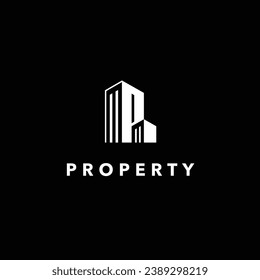 Property logo with letter P concept, realty logo