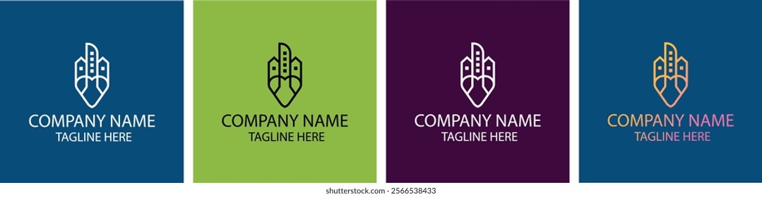 Property Logo Template. Real estate logo. Logo can be used for icon, building, construction, and architecture company