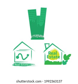 property logo template sets. house builder